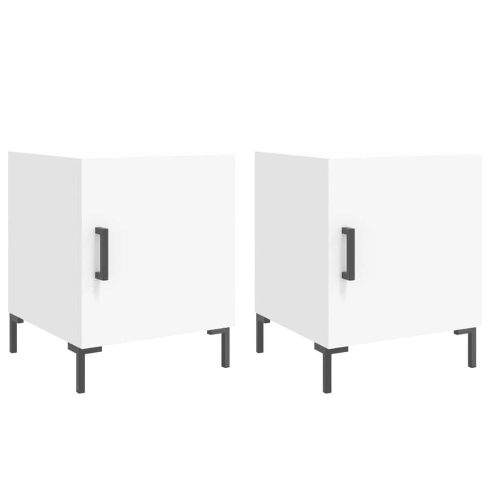 Vidaxl Nočné stolíky 2 ks biele 40x40x50 cm kompozitné drevo